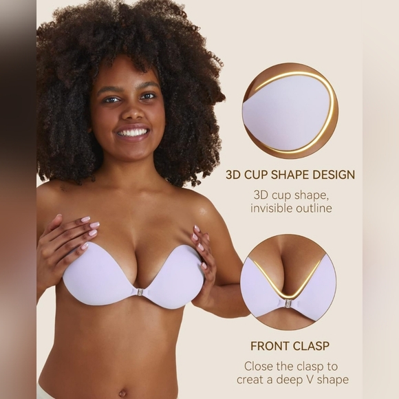 Niidor Adhesive Bra Strapless Sticky Invisible Push up Silicone Bra for Backless - Picture 4 of 7